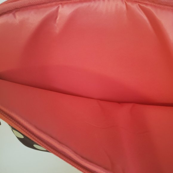 Polka Dot Laptop Sleeve tablet front pocket zippered black white pink+ - Picture 12 of 13